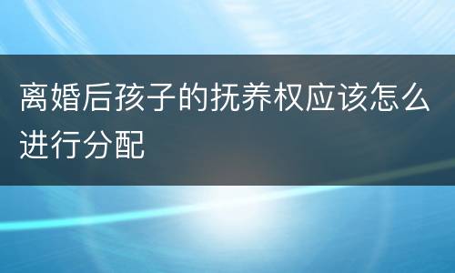 离婚后孩子的抚养权应该怎么进行分配