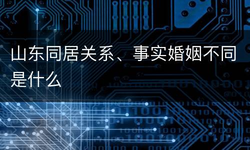 山东同居关系、事实婚姻不同是什么