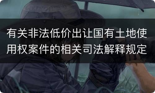 有关非法低价出让国有土地使用权案件的相关司法解释规定内容