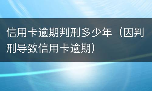 信用卡逾期判刑多少年（因判刑导致信用卡逾期）