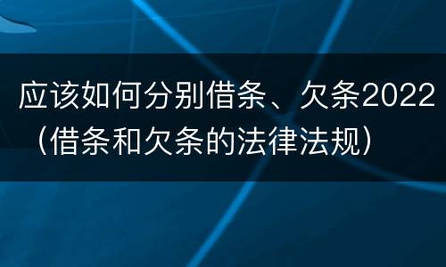 应该如何分别借条、欠条2022（借条和欠条的法律法规）