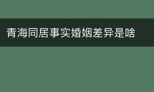 青海同居事实婚姻差异是啥