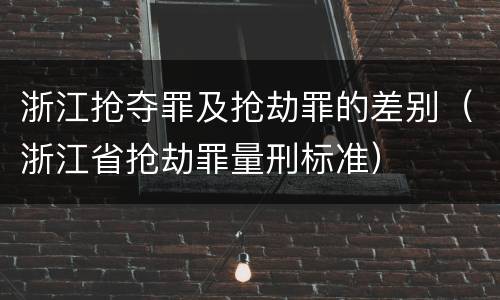 浙江抢夺罪及抢劫罪的差别（浙江省抢劫罪量刑标准）