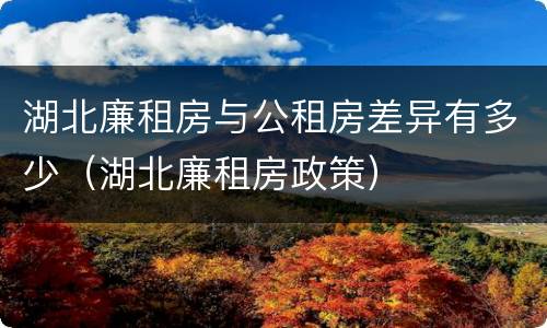 湖北廉租房与公租房差异有多少（湖北廉租房政策）