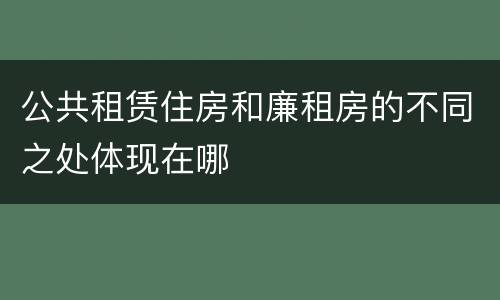 公共租赁住房和廉租房的不同之处体现在哪