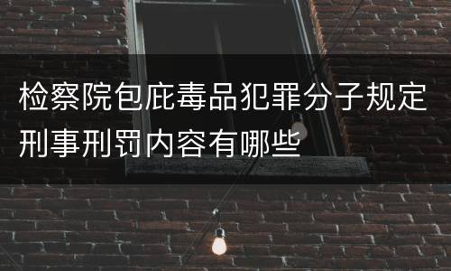 检察院包庇毒品犯罪分子规定刑事刑罚内容有哪些