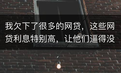 我欠下了很多的网贷，这些网贷利息特别高，让他们逼得没有能力偿还了，我该怎么办