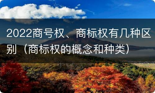 2022商号权、商标权有几种区别（商标权的概念和种类）