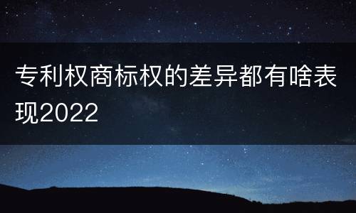 专利权商标权的差异都有啥表现2022