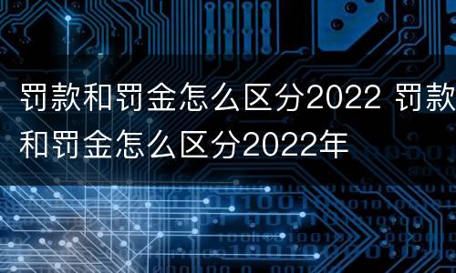 罚款和罚金怎么区分2022 罚款和罚金怎么区分2022年