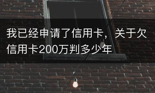 我已经申请了信用卡，关于欠信用卡200万判多少年