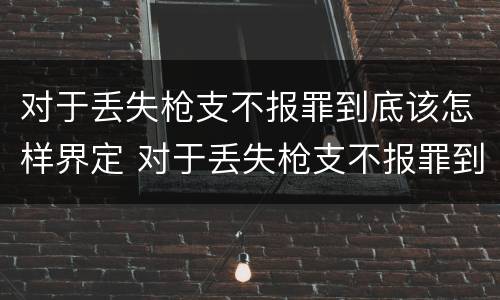 对于丢失枪支不报罪到底该怎样界定 对于丢失枪支不报罪到底该怎样界定罪名