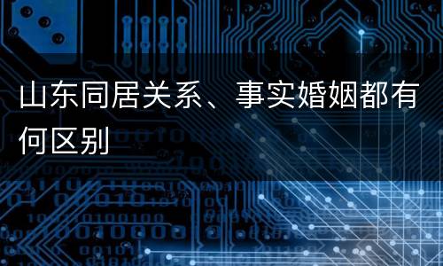 山东同居关系、事实婚姻都有何区别