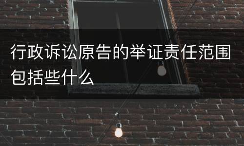 行政诉讼原告的举证责任范围包括些什么