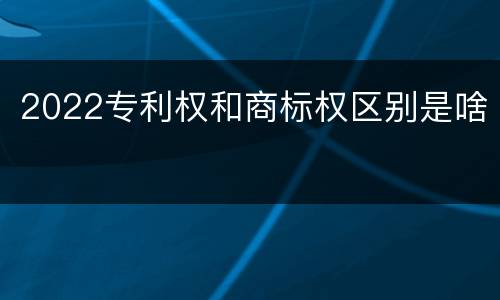 2022专利权和商标权区别是啥