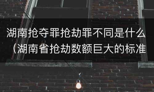 湖南抢夺罪抢劫罪不同是什么（湖南省抢劫数额巨大的标准）