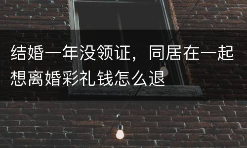 结婚一年没领证，同居在一起想离婚彩礼钱怎么退