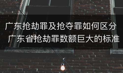 广东抢劫罪及抢夺罪如何区分 广东省抢劫罪数额巨大的标准