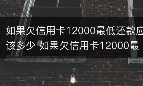 如果欠信用卡12000最低还款应该多少 如果欠信用卡12000最低还款应该多少钱