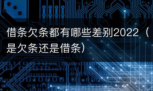 借条欠条都有哪些差别2022（是欠条还是借条）