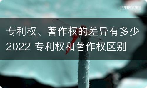 专利权、著作权的差异有多少2022 专利权和著作权区别