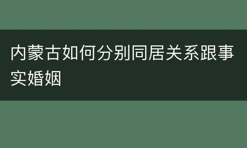 内蒙古如何分别同居关系跟事实婚姻