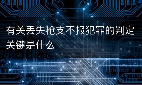 有关丢失枪支不报犯罪的判定关键是什么