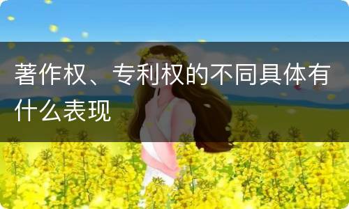 著作权、专利权的不同具体有什么表现