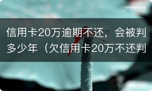 信用卡20万逾期不还，会被判多少年（欠信用卡20万不还判几年）