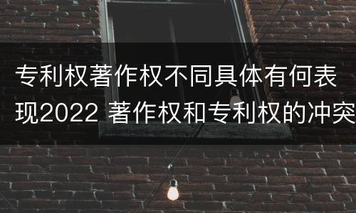 专利权著作权不同具体有何表现2022 著作权和专利权的冲突