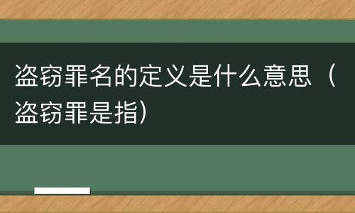 盗窃罪名的定义是什么意思（盗窃罪是指）