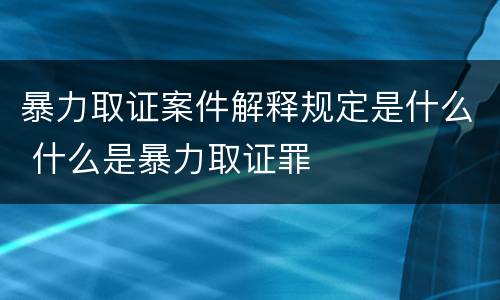 暴力取证案件解释规定是什么 什么是暴力取证罪