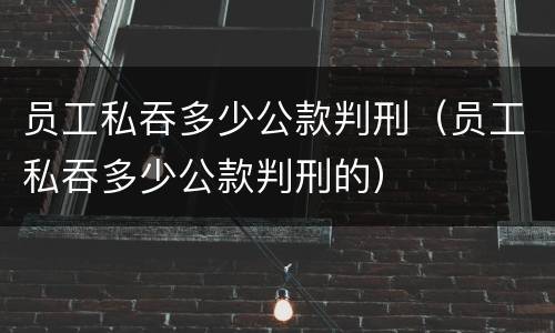 员工私吞多少公款判刑（员工私吞多少公款判刑的）