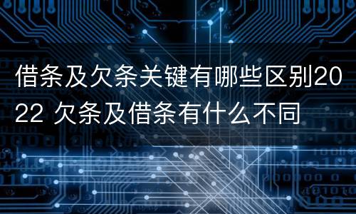 借条及欠条关键有哪些区别2022 欠条及借条有什么不同