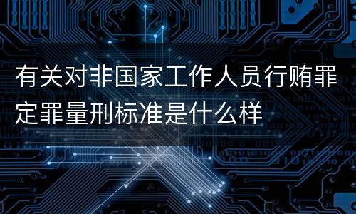 有关对非国家工作人员行贿罪定罪量刑标准是什么样