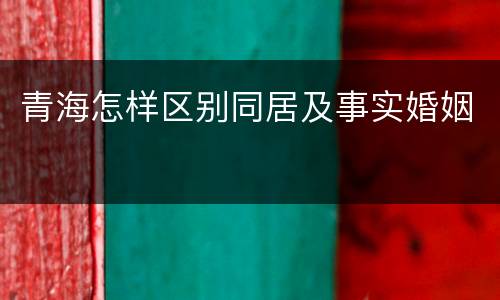 青海怎样区别同居及事实婚姻