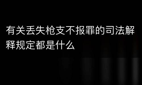 有关丢失枪支不报罪的司法解释规定都是什么