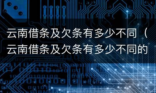 云南借条及欠条有多少不同（云南借条及欠条有多少不同的）