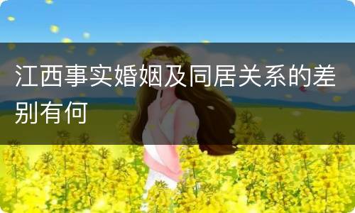 江西事实婚姻及同居关系的差别有何