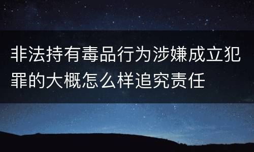 非法持有毒品行为涉嫌成立犯罪的大概怎么样追究责任