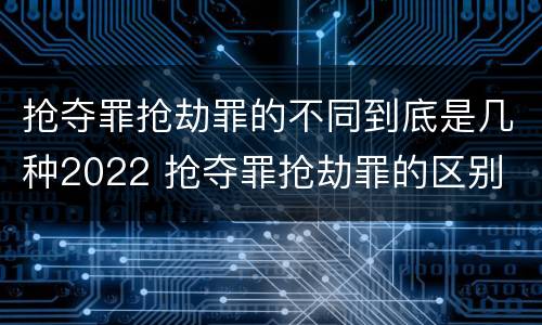 抢夺罪抢劫罪的不同到底是几种2022 抢夺罪抢劫罪的区别