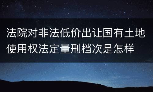 法院对非法低价出让国有土地使用权法定量刑档次是怎样