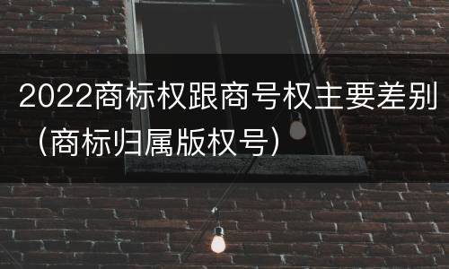 2022商标权跟商号权主要差别（商标归属版权号）