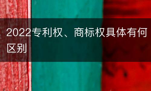 2022专利权、商标权具体有何区别