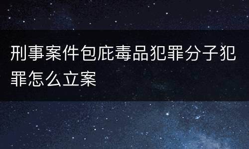 刑事案件包庇毒品犯罪分子犯罪怎么立案