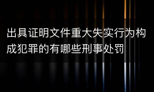 出具证明文件重大失实行为构成犯罪的有哪些刑事处罚