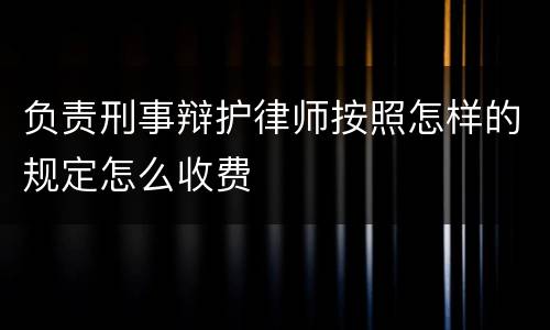 负责刑事辩护律师按照怎样的规定怎么收费