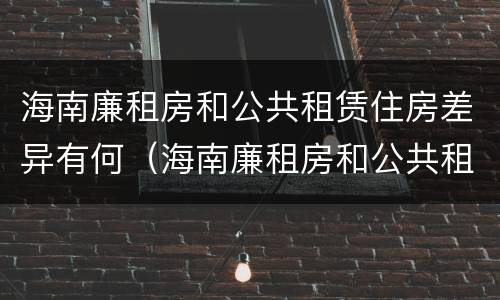 海南廉租房和公共租赁住房差异有何（海南廉租房和公共租赁住房差异有何意义）