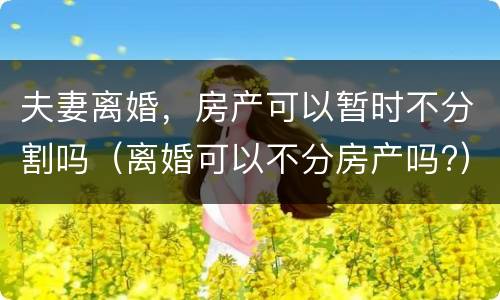 夫妻离婚，房产可以暂时不分割吗（离婚可以不分房产吗?）