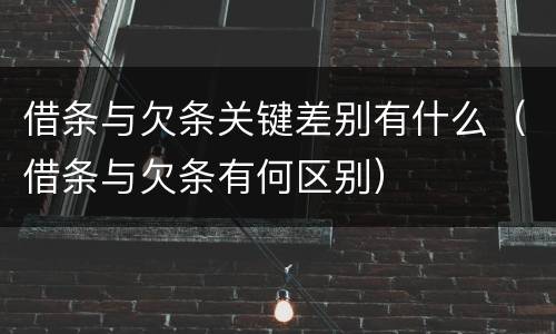 借条与欠条关键差别有什么（借条与欠条有何区别）